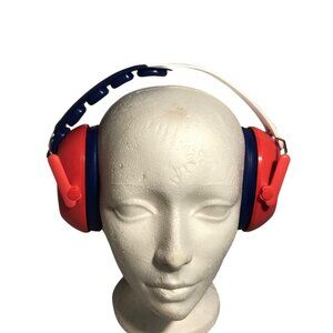 3M Kids Hearing Protection Earmuffs Adjustable Red Blue Noise-Reducing Foldable